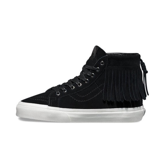 Vans Shoes - BRAND NEW Vans Sneakers Black Suede with Fringe